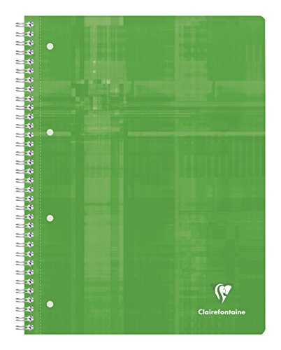Clairefontaine 8252C - Packung mit 5 Collegeblöcken DIN A4+ mit Ringbuchlochung, 4-fach gelocht, 80 Blatt kariert, 90g, farbig sortiert, 1 Pack
