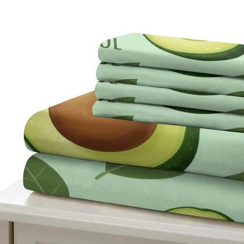 Parure de lit imprimée 3D avocat drap de couette microfibre 220x240 hypoallergique doux
