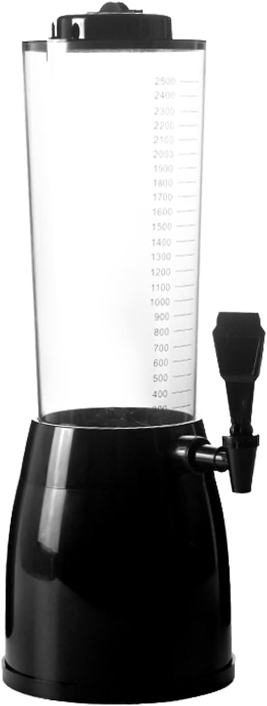 Beer Column 2.5L Beer Dispenser Large Capacity Commercial Beer Barrel Draught Beer Machine with Tap Household Beverage Dispenser Beer Tower (Color : Black)