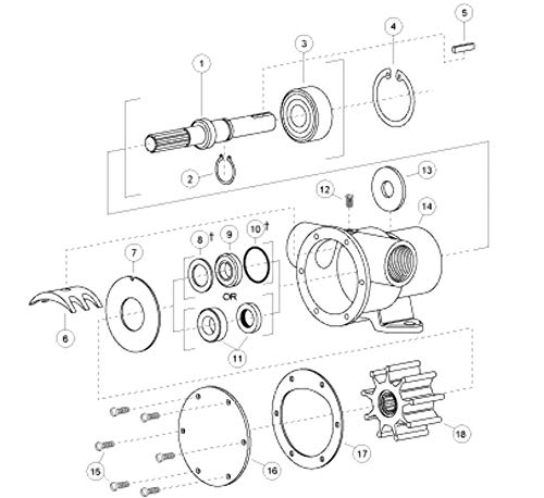 Jabsco Pulley Driven Engine Cooling Pumps (Gpm: 26 Npt Port: 1 Dia.: 5/8 Impeller: 179370001) By Itt #TOP4