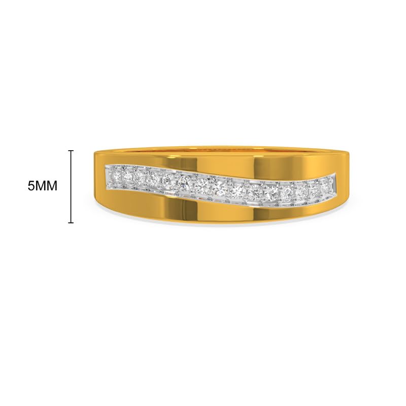 Image of KISNA 14k /18k Real Gold & Diamond Ring | Diwali, Rakhi Rakshabandhan Gift for Sister /Bhabhi /Women | With Certificate of Authenticity & BIS-Hallmarked Gold Jewellery | Kennedy Diamond Ring For Her