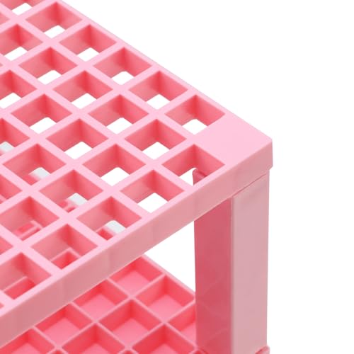 Image of 96 Holes Pencil Holder Paint Brush Holder Plastic Desk Stand Organizer Pen Holder Art Supply Organizer for Color Pencils, Paint Brushes,Pink