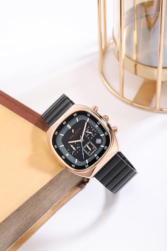 Image of Daniel Hechter Paris Bercy Collection Modern Multi Functional Watch for Men with Square Dial and Stainless Steel Strap