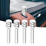 Sumjig 4 PCS Car Interior Door Safety Lock Knob Pull Pin, 0.47' x 1.93' Metal Texture Personalized Decorative Door Latch Knob, Modified Replacement Accessories, Suitable for Most Cars SUVs (Silver)