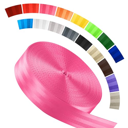 Image of Polyester Webbing Strap 16+Colors - 1 inch&1.5 inch&1.9 inch - 16.5 25 33 55 Yards Heavy Duty Webbing Roll, Flat Webbing Strap for Indoor&Outdoor Gear, Climbing, DIY Crafting, Repairing
