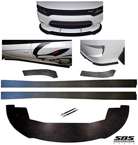SBS Performance Parts Front Chin splitter, 2 side solitters, 2 rear side splitters & 2 support rods (SHIPPED SEPARATELY) for 2015-2020 Charger SRTs, Hellcats, Daytonas, & ScatPacks