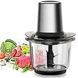 🥩【Facile à nettoyer】Toutes les pièces du Mini Hachoir Électrique peuvent être amovibles (couvercle, lames de hachage et bol). Vous pouvez rincer directement le hachoir après utilisation, le bol en verre est facile à nettoyer sans résidu.