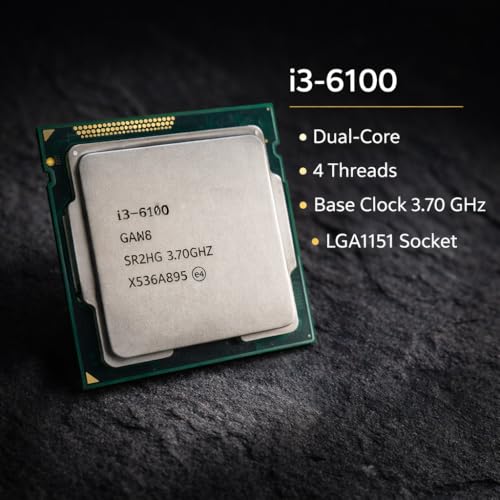 Image of Core i3 6th Generation Processor (6100 /6300) Up to 3.90GHz | 2 Cores 4 Threads | 3MB /4MB Cache | LGA 1151 Socket | HD Graphics 530 | DDR4 Support | CPU Cooling Fan Included