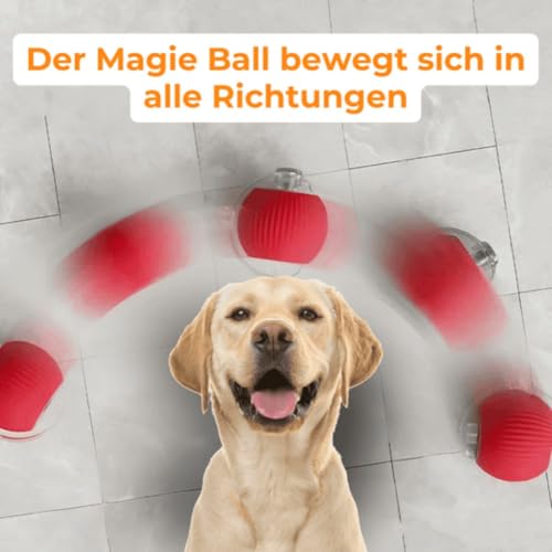 Donubiiu Magic Ball, Interaktiver Spielball, Kauzauber Ball für Hunde, Elektrisch Interaktiver Hundespielzeug Kauzauberball mit Schwanz (1 Stück)