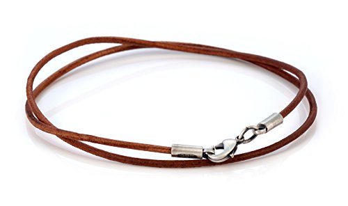 Bico Collar de Cuero Marrón de 2mm (CL8 Marrón 50cm) Surf Tribal Joyeria