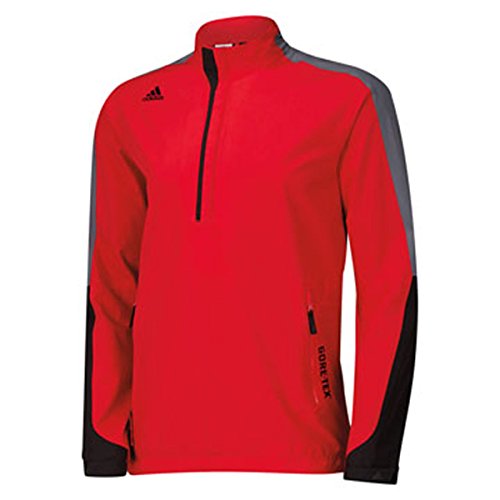 adidas Golf Men's Gore - Tex 2-Layer 1/2 Zip Jacket, Bold Red/Black/Onyx, Small