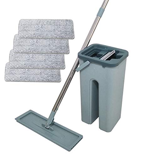 VENTEO - Balai Auto Nettoyant Auto Clean avec seau double compartiment, Balai à tête pivotante et lingettes Microfibre (Balai Auto Nettoyant + 4 lingettes)