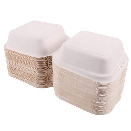 SOLUSTRE Picnic Cafe Essential 50pcs Wrapping Boxes Disposable Food Trays Greaseproof for Easy to Go Meals