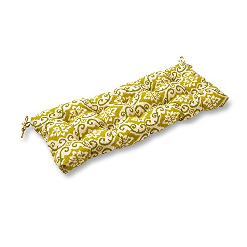Greendale Home Fashions 44 inch Indoor/Outdoor Swing/Bench Cushion, Green Ikat