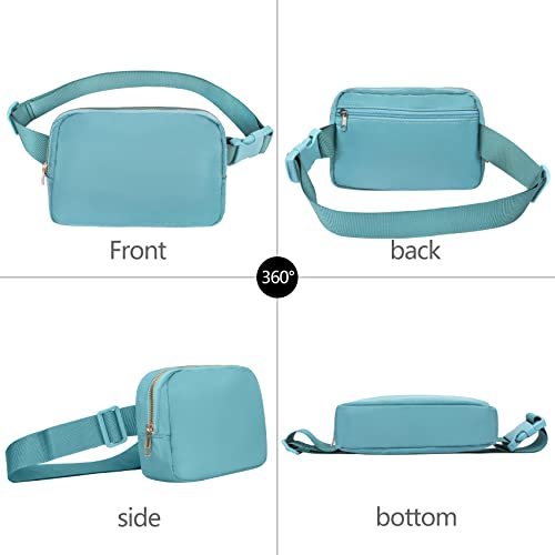 Image of VOROLO Fanny Pack For Women And Men Crossbody Bag Belt Bag Light Blue | Adjustable Strap Graduation Gifts Lightweight Travel Running