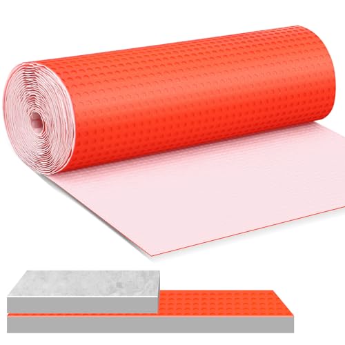 Drydiet Uncoupling Membrane for Tile 1/8''(3mm) Thick Waterproofing Membrane Crack Prevention Anti Fracture Flooring Underlayment for Bathroom Shower Kitchen Basement(215 Sqft)