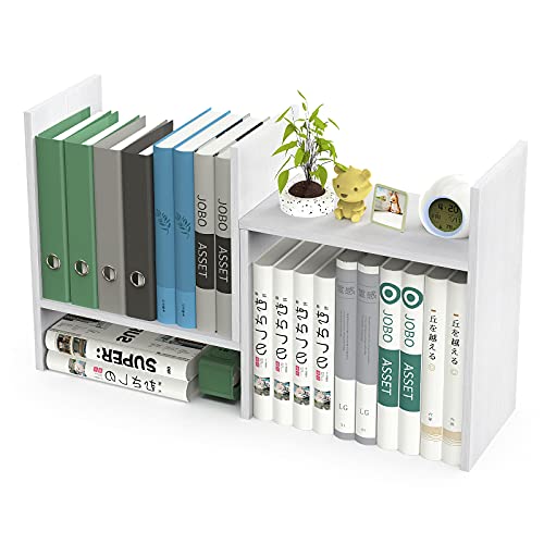 BESONT デスク上置き棚 伸縮型本立て 卓上収納 木製 多種組み立て方式