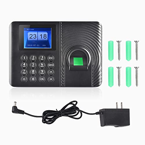 Bisofice Intelligent Biometric Fingerprint Password Attendance Machine Employee Checking-in Recorder 2.4 inch TFT LCD Screen DC 5V Time Attendance Clock for Employees Small Business - Thumbnail 7