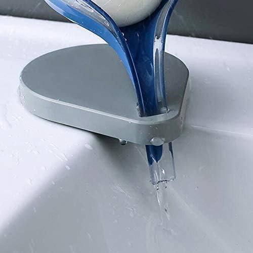 SARNESHWERAM Plastic Leaf Drainage Soap Holder Box Dishes Self Draining Case Container with Drain and Suction Cup for Shower Bathroom Kitchen (Multicolor, 12 x 9 x 11.5 cm) Pack of 2 Pieces 4