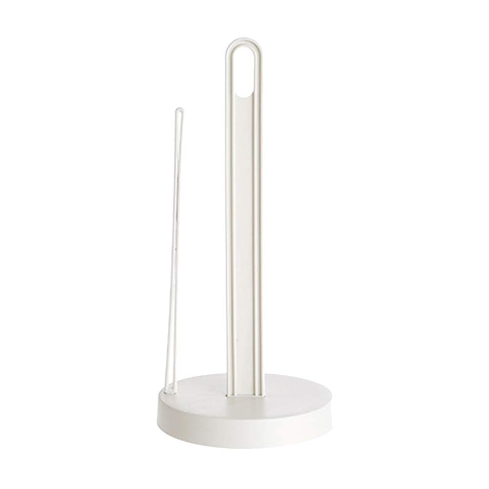 Cabilock Kitchen Upright Paper Towel Holder Grey and White Plastic Tissue Stand for Countertop Use Non- Base for Stability for Kitchen and Bathroom Decor