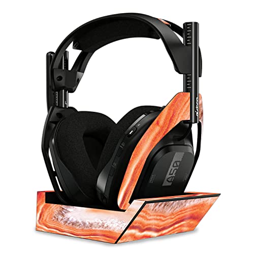 Image of MightySkins Glossy Glitter Skin Compatible with Astro A50 Wireless Headphones + Base Station (Gen 4) - Orange Quartz | Protective, Durable High-Gloss Glitter Finish | Easy to Apply | Made in The USA