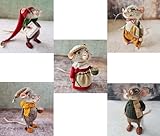 Cute Handmade Mouse - Needle Felted Mouse Doll Statue, Christmas Decoration (5-pcs Set)