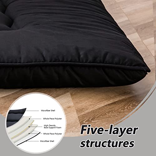 Image of MAXYOYO Cot Japanese Floor Futon Mattress, Single Size Tatami Mat Sleeping Pad Foldable Roll Up Boys Girls Narrow Mattress