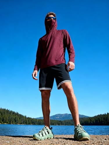 Image of 5 Pack Men's UPF 50+ Sun Protection Hoodie Shirts Long Sleeve Shirts Quick Dry Lightweight for Running Workout Hiking Fishing