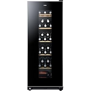 Haier WS59GAE Wijnkoelkast, 59 flessen, 127 cm hoog, uv-bescherming, led-display voor temperatuurinstelling, binnenverlichting, zwart
