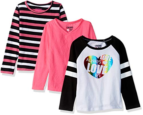 Limited Too Girls' 3 Pack Long Sleeve T-Shirt Set