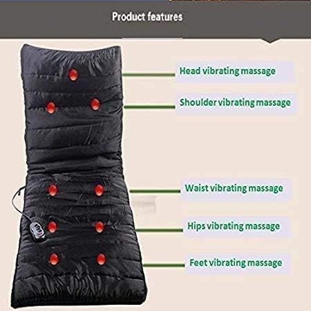 SARNESHWERAM Full Body Massage Mat with Heat 9 Vibrating Motors Massager Cushion with Remote for Neck Back Waist Leg Pain Relief Relaxation Therapy Mat Black 2