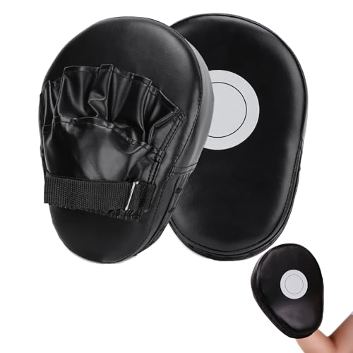 Pratzen Boxen, Schlagpolster Schlagkissen, Handpratzen, Kickboxen Boxpratzen, Pratzen Trainer Kickboxen Boxen, Trainerpratzen, Boxpads Schlagpolster,für Kampfsport, Muay Thai (Schwarz-2pcs)