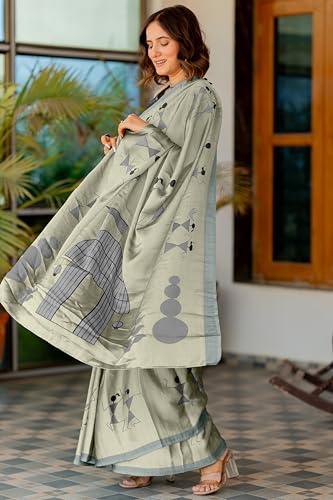 Image of MIRCHI FASHION Women Saree Floral Printed Chiffon | Breathable Lightweight Summer Sari for Office and Daily Use with Unstitched Blouse (Available in 20 Styles)
