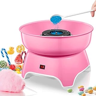 Candy Floss Maker FOHERE Cotton Candy Machine with Wooden Sticks and Sugar Scoop, Easy to Use, Gift for Children's Birthday Party