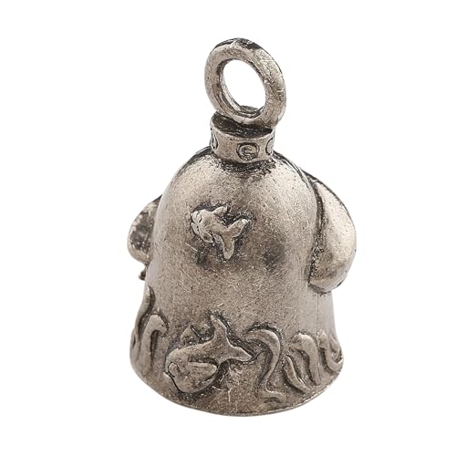 Image of Guardian Bell Shark Good Luck Bell w /Keyring & Black Velvet Gift Bag | Motorcycle Bell | Lead-Free Pewter | Good Luck Gift to Friends & Family | Bike Bell | Made in USA