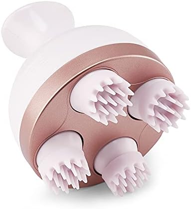 Lifelong LLM225 Rechargeable Head, Scalp Full Body Pain Relief Massager, Electric Head Kneading Massager,4 Speed Modes,Handheld Portable Head Scratcher for Hair Growth,Deep Clean & Relaxation,Brown