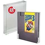EVORETRO 25 pcs Premium Quality Transparent Plastic Protector Storage Cases Compatible For NES CARTRIDGE – Extra Sturdy Clear Case W/ Removable Film – 0/4mm Thick – Anti- Dust/Scratch/Moisture