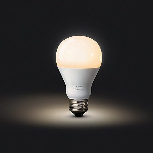 Philips Hue 530345 White A19 60W Equivalent Single LED Light Bulb, Works with Alexa, Apple HomeKit and Google Assistant, (All US Residents)