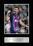Robert Lewandowski Barcelona vorgedrucktes Signatur-Foto, 