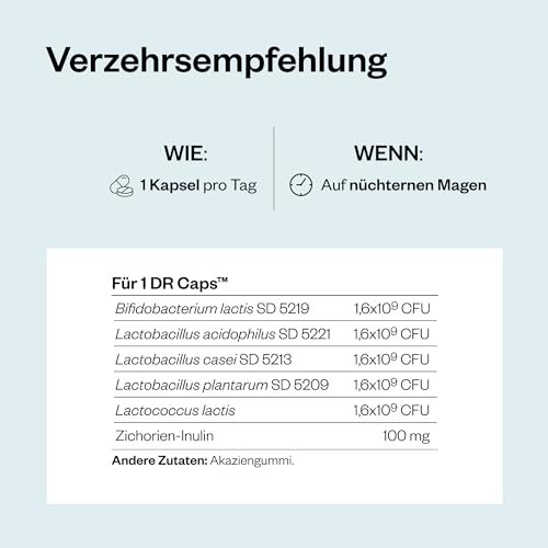Probiotische Darmflora - 5 Stämme - Stärkung der Darmflora - Förderung der Verdauung Komforts - 8 Milliarden Mikroorganismen pro Kapsel - Enthält Lactobacillus - Geeignet für Veganer - Supersmart