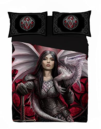 Wild Star Hearts Anne Stokes Parure de lit avec housse de couette et taies d'oreiller pour lit double - Décoration d'intérieur gothique - Literie fantaisie...