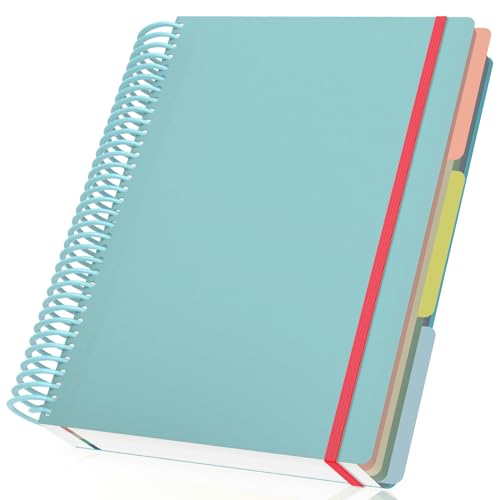 Cahier Mémo Ligné D'écriture Voyage A4 Bleu Ciel avec Reliure Notebook Spirale et Papier Premium