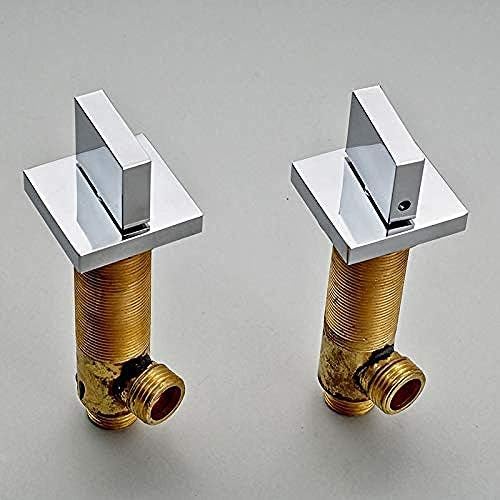Robinet de lavabo chrome poli de qualité supérieure à double commande sur pont - 4