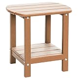 LOENIY Outdoor Side Table 2 -Tier Adirondack Table HDPE Patio Side Table Weather Resistant End Table