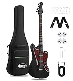 Tostar Electric Guitar: P90 Pickups, TOM Bridge & Smoked Matte Finish, 3-Way Switch, 39' Solid Body Electric Guitar for Intermediate Players, Guitarra Eléctrica Kit, Musical Birthday Gifts, Black