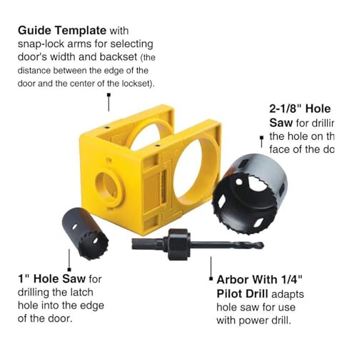 Kit de Instalación de Cerradura Juego de Sierras para Madera miniatura 4
