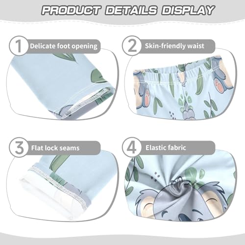 Toddler Girls Leggings Printed Yoga Pants Leggings Koala Green Leaves for Kids3