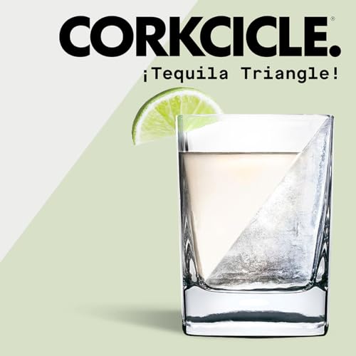 Corkcicle Premium Tequila Triangle Glass with Silicone Mold, 9 oz – Perfect for Chilling Tequila, Whiskey, Mocktails, and More – Ice Wedge Melts Slowly to Retain Drinks Full Flavor