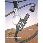 SUNSGNE G40 LED Globe Outdoor String Lights Waterproof Shatterproof, 25FT Outdoor Globe Lights with 25 LED Plastic Clear Light for Café Bistro Porch Pergola Tents Balcony Decor, Black Wire - Image 3