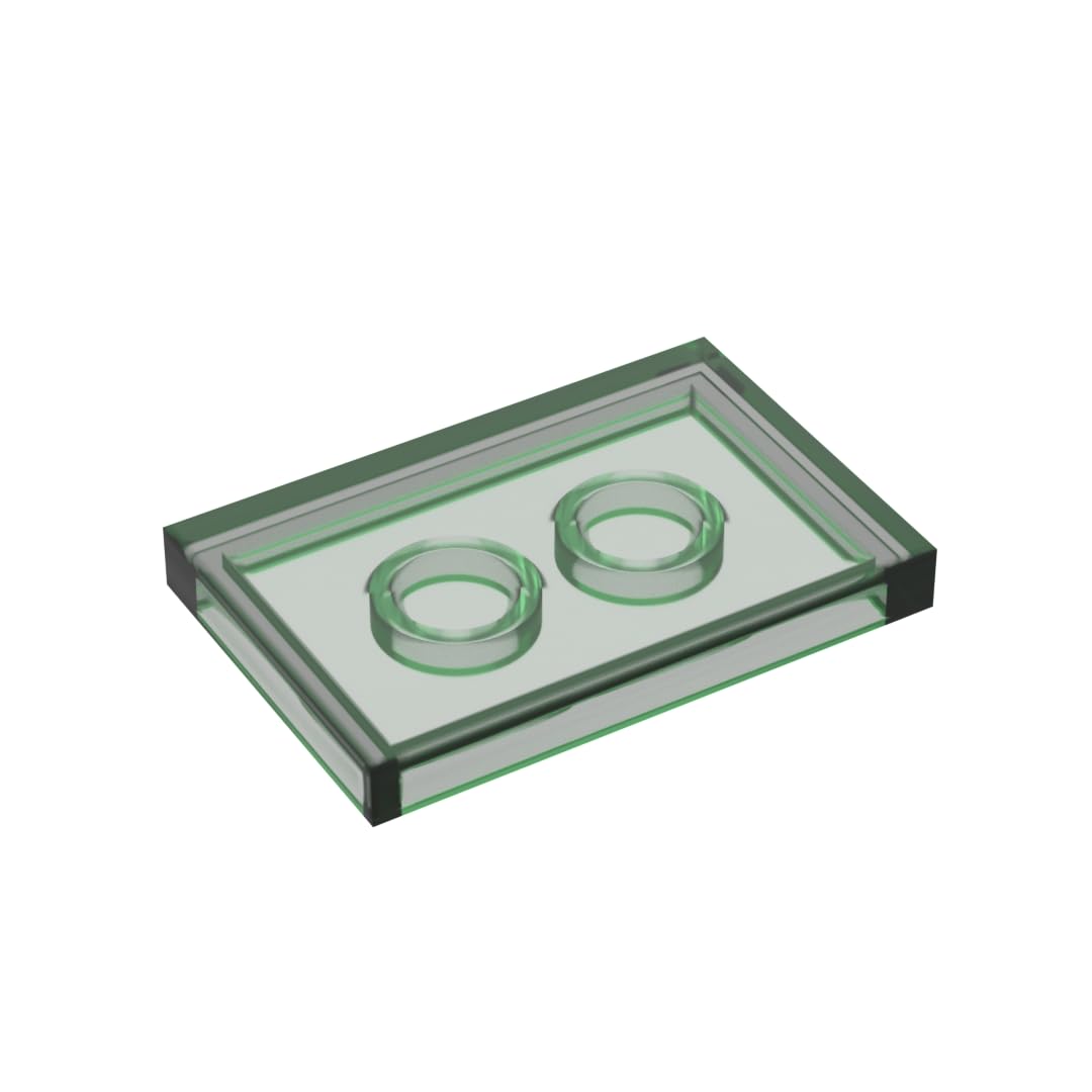 XYEIUGO GDS-1039 26603 Foundation Plate Tile 2x3, Trans Green, 50 PCS